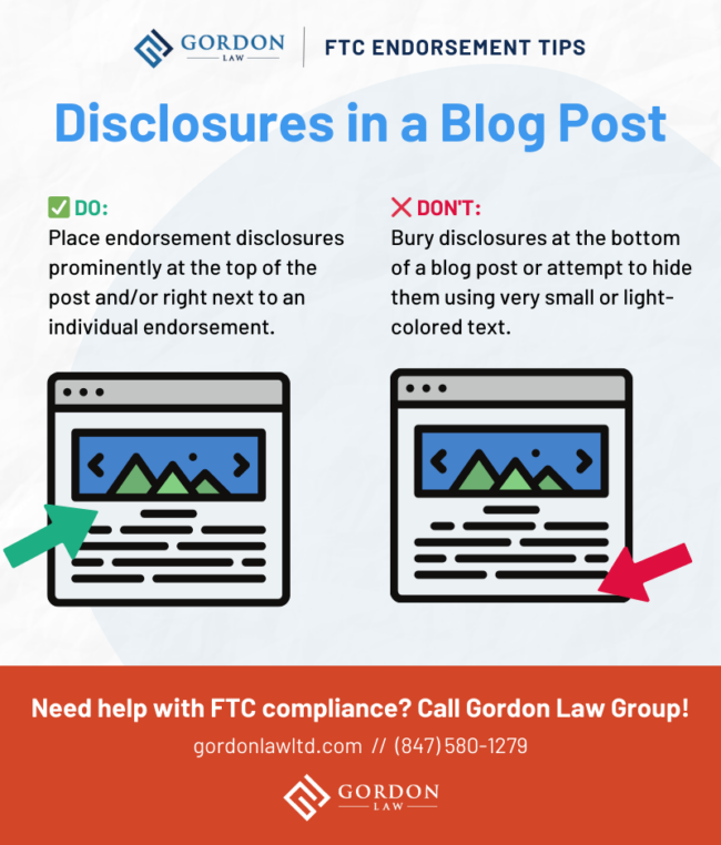 Infographic: Sponsorship Disclosure in Blog Posts - FTC Endorsement Guidelines