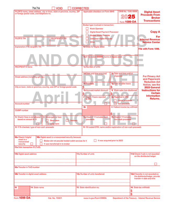 IRS draft of Form 1099-DA